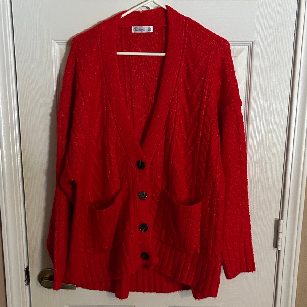 89th & Madison Red Cardigan